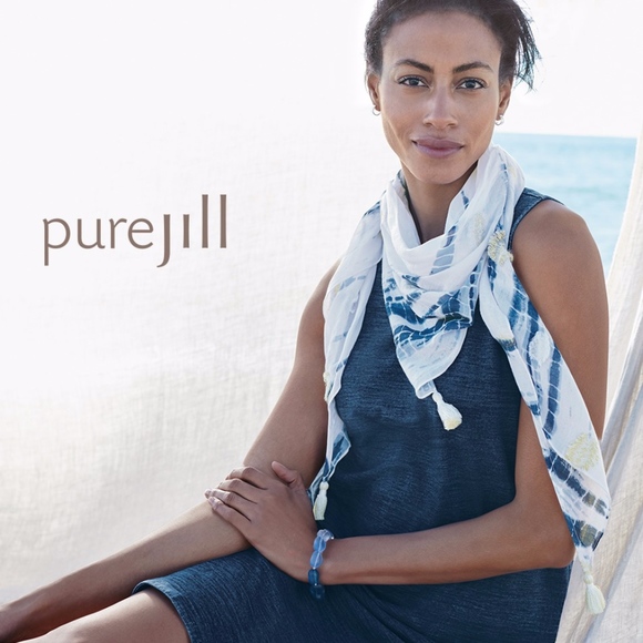 Pure Jill Jacquard Tie-Dye-Print Triangle Scarf - Picture 8 of 8